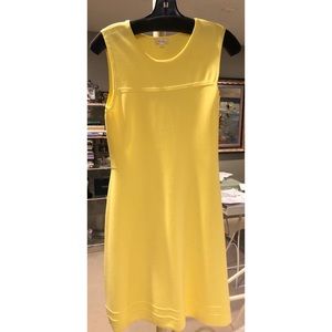 Shoshanna yellow fit and flare hugging dress